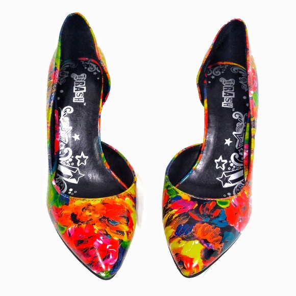 Sold Brash multicolor floral D'Orsay heels - Picture 2 of 5